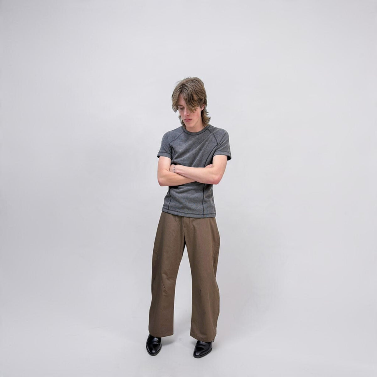 By Attention Quicksilver Top Charcoal | ODD EVEN