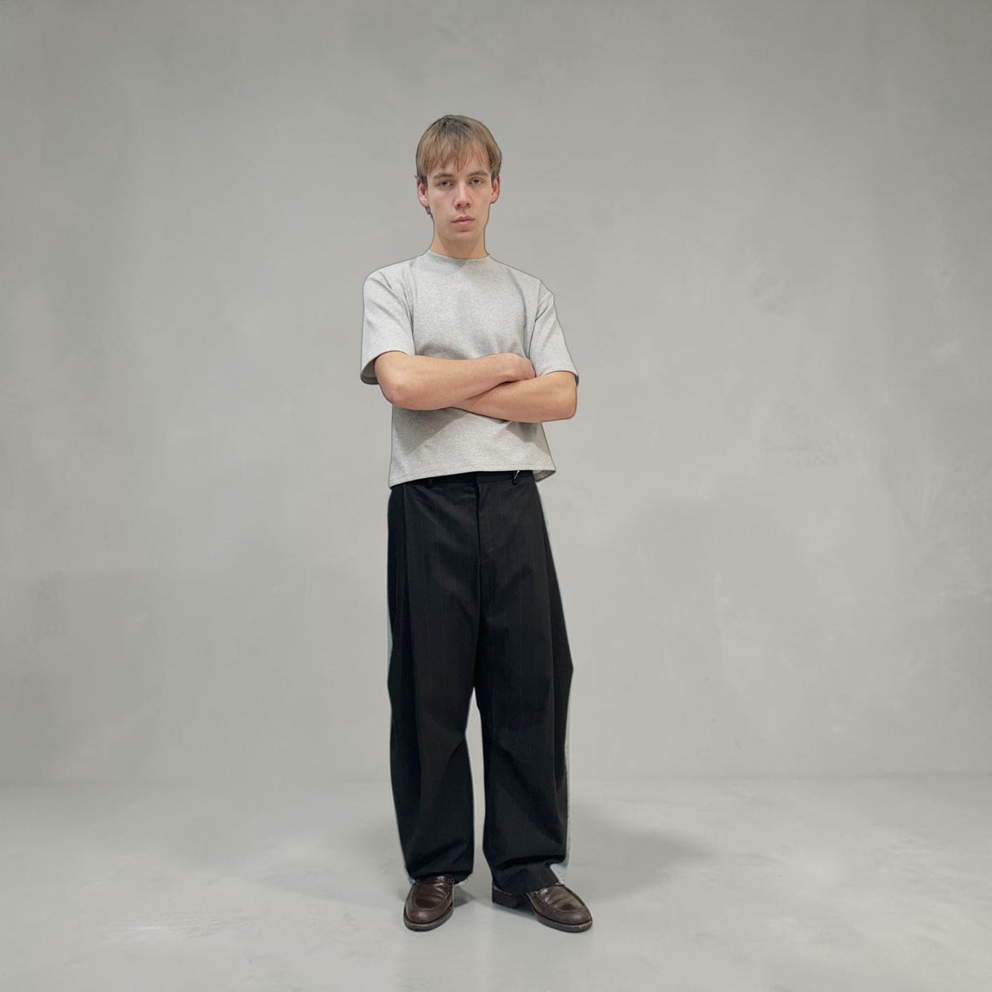 Senne Investment Pinstripe Pants Black/Grey | ODD EVEN