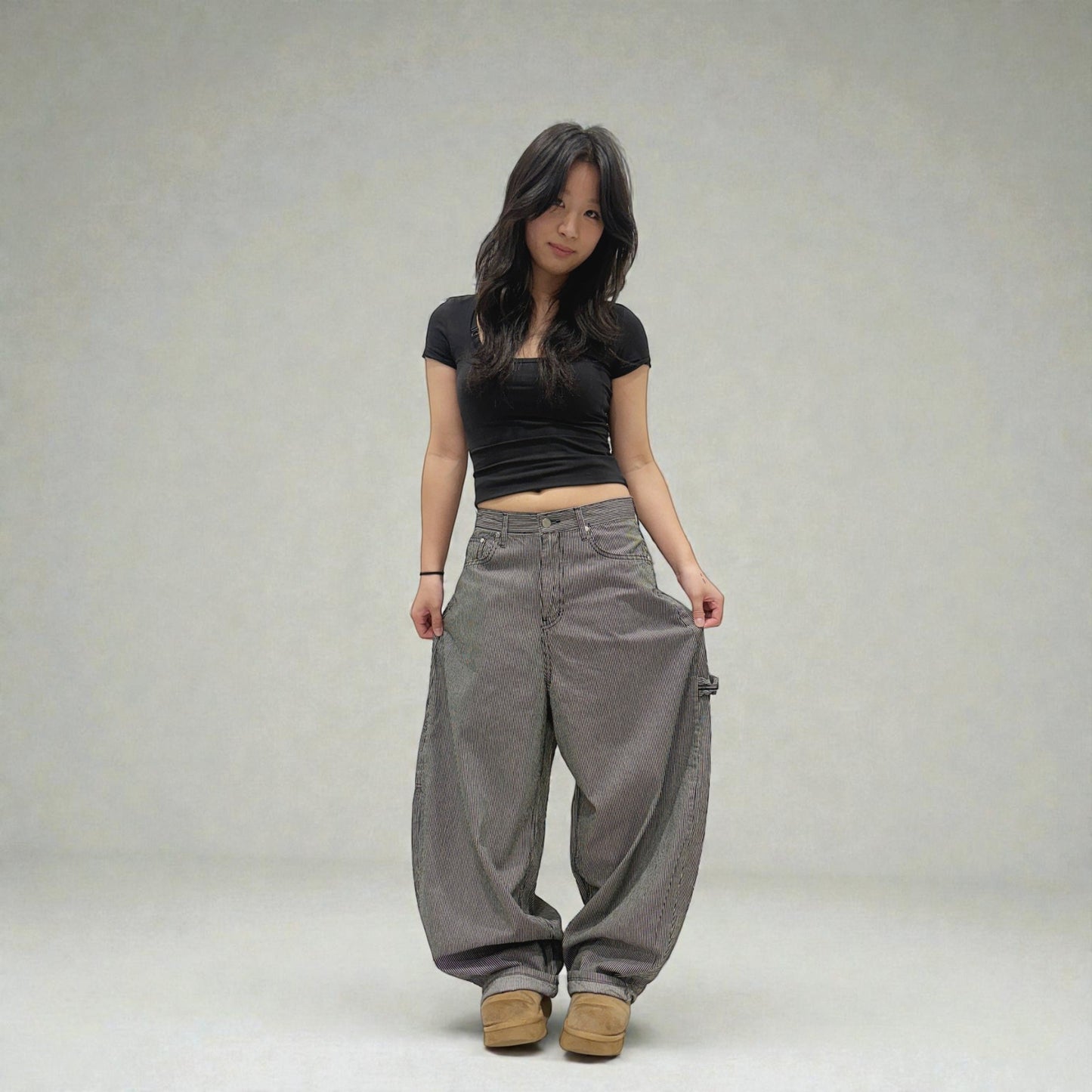 Develop Korea Sk8er Boi Jeans Black/White | ODD EVEN