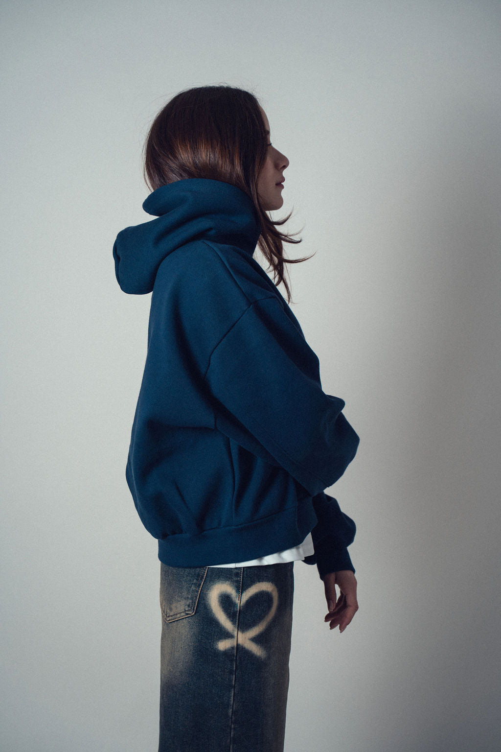 Develop Korea Hearts Collide Jeans Navy | ODD EVEN