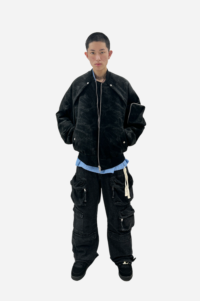 Ireri "Bad" Suede Jacket Black | ODD EVEN