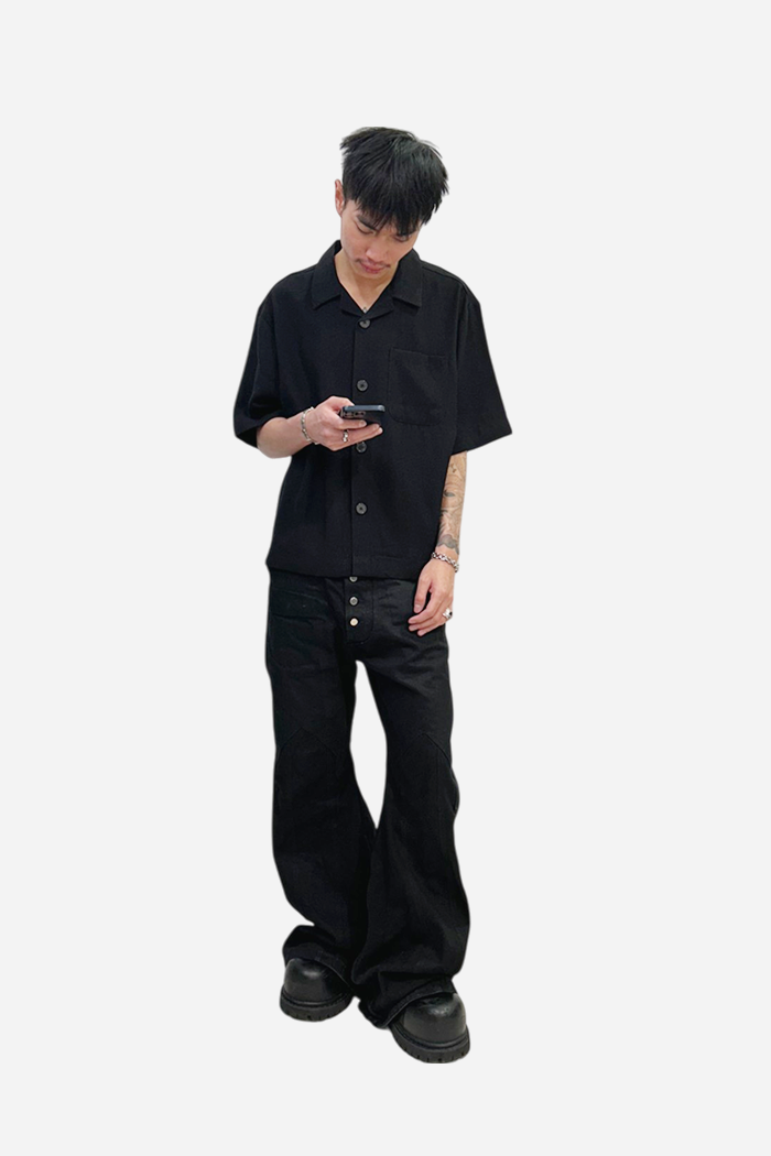 Malenkii Bloom Vacation S/S Shirt Black | ODD EVEN