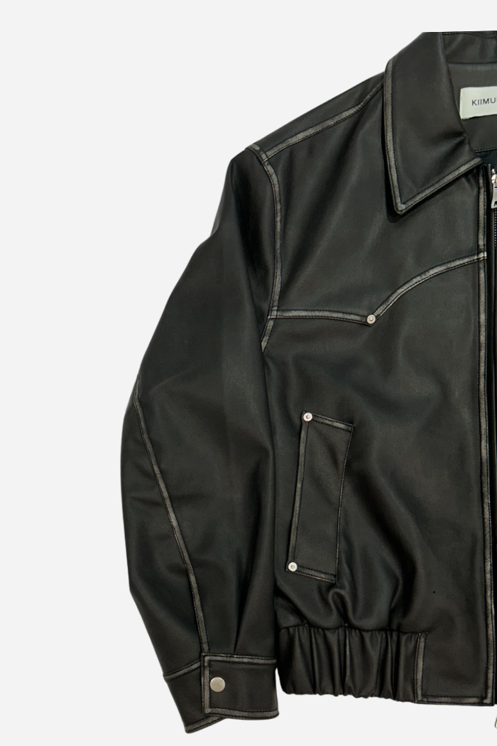 Kiimuir Brooklyn Vegan Leather Jacket Black