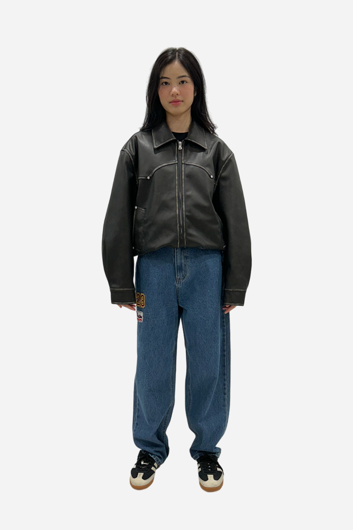 Kiimuir Brooklyn Vegan Leather Jacket Black