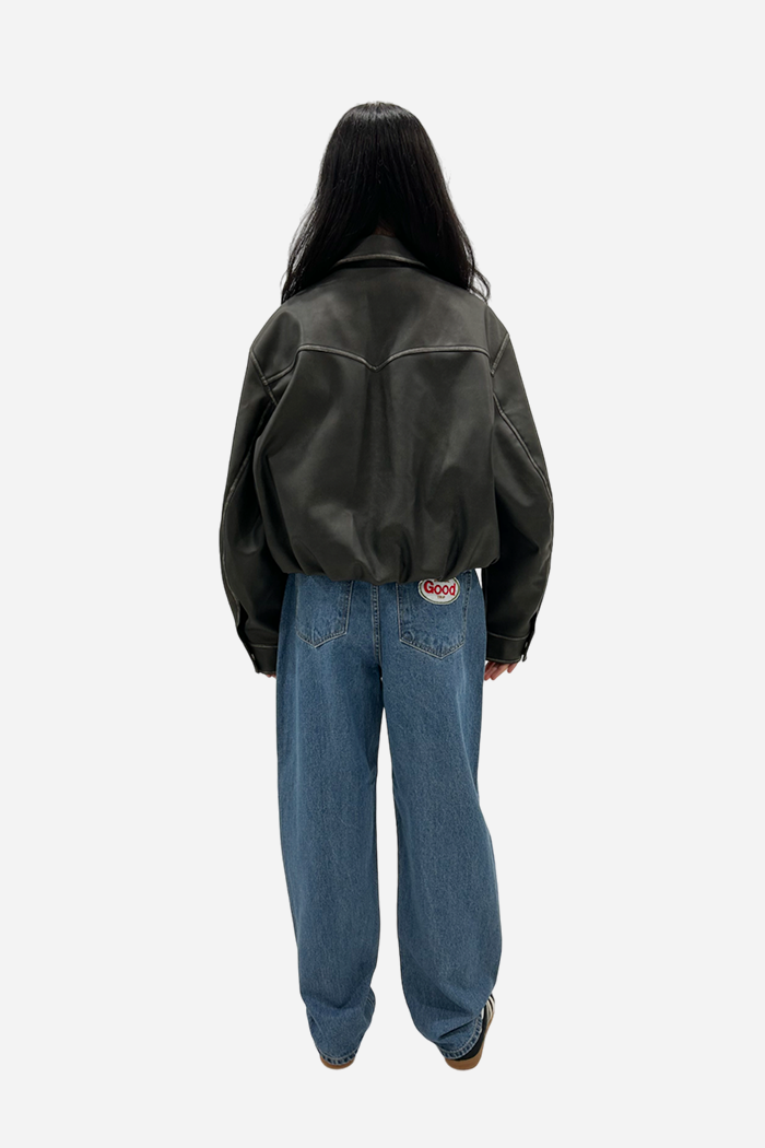 Kiimuir Brooklyn Vegan Leather Jacket Black