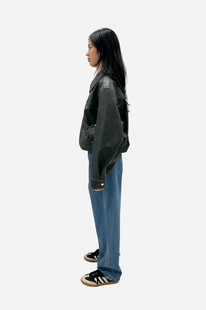 Kiimuir Brooklyn Vegan Leather Jacket Black