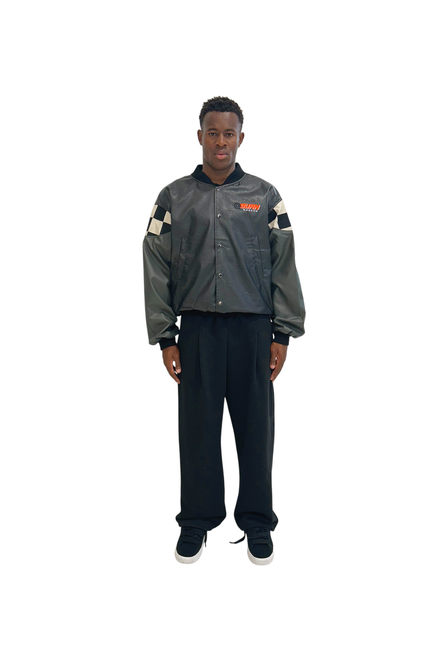 By Attention Burn Racing Jacket Black | ODD EVEN