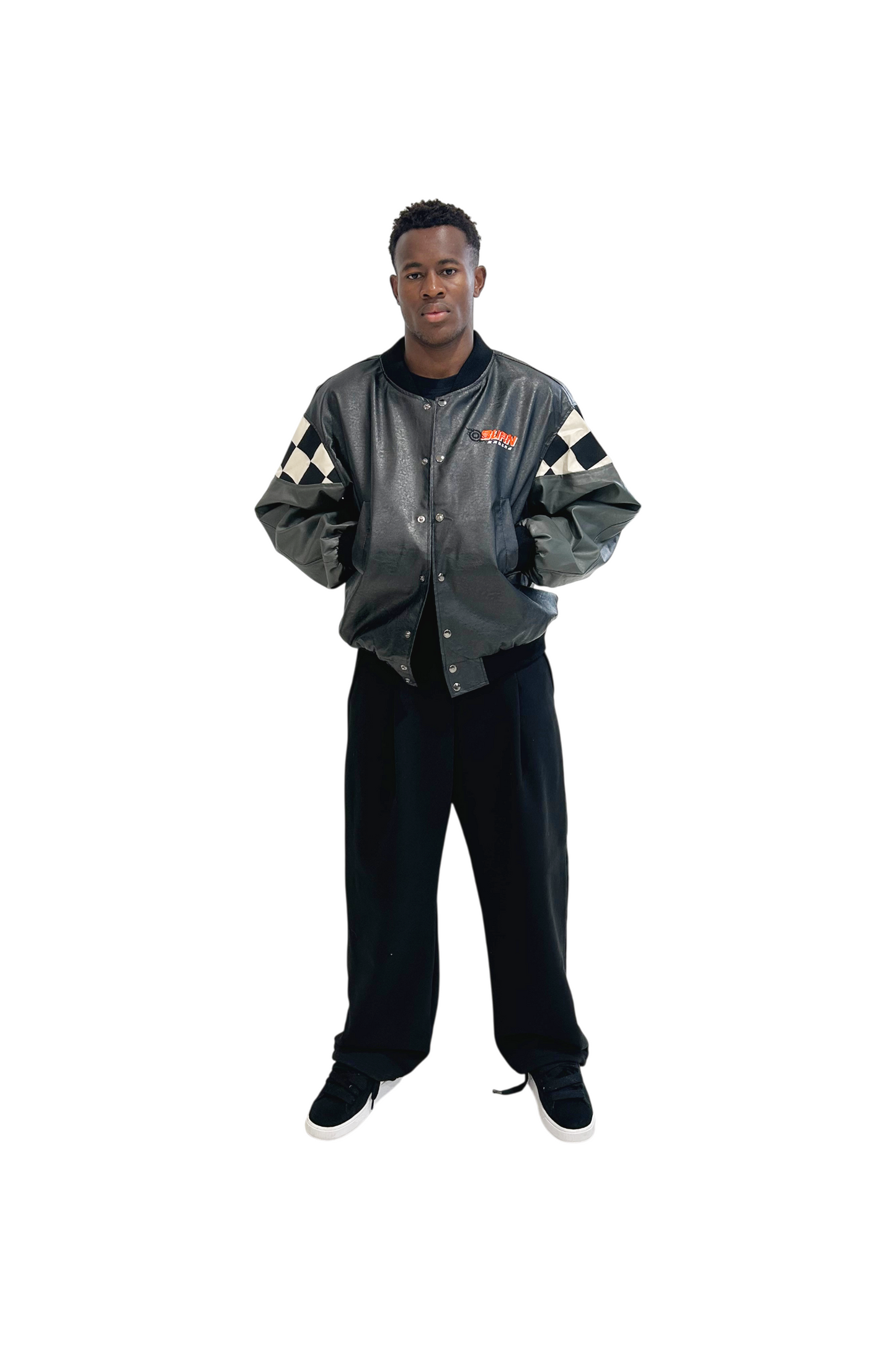 By Attention Burn Racing Jacket Black | ODD EVEN