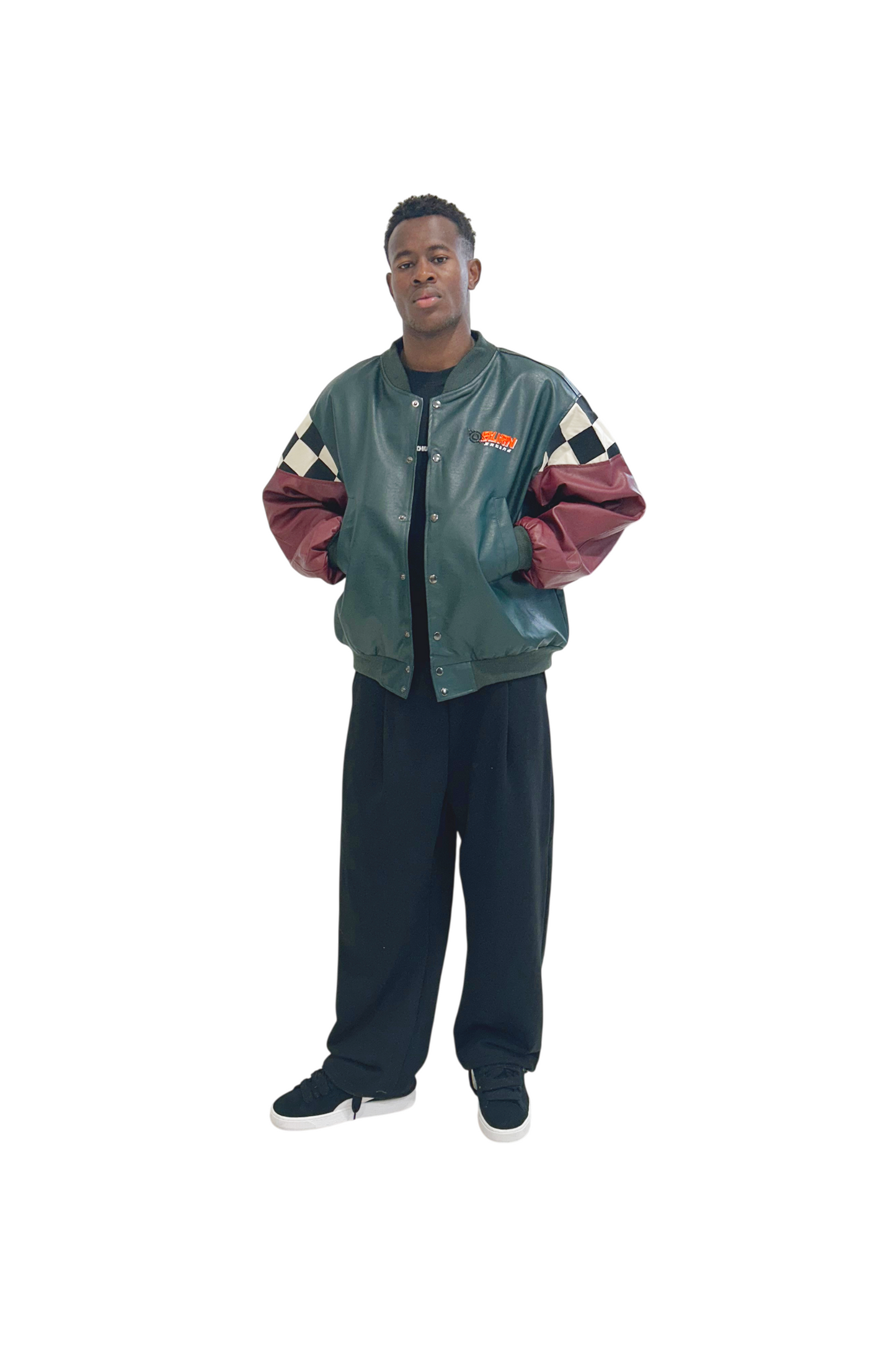 By Attention Burn Racing Jacket Forest Green | ODD EVEN