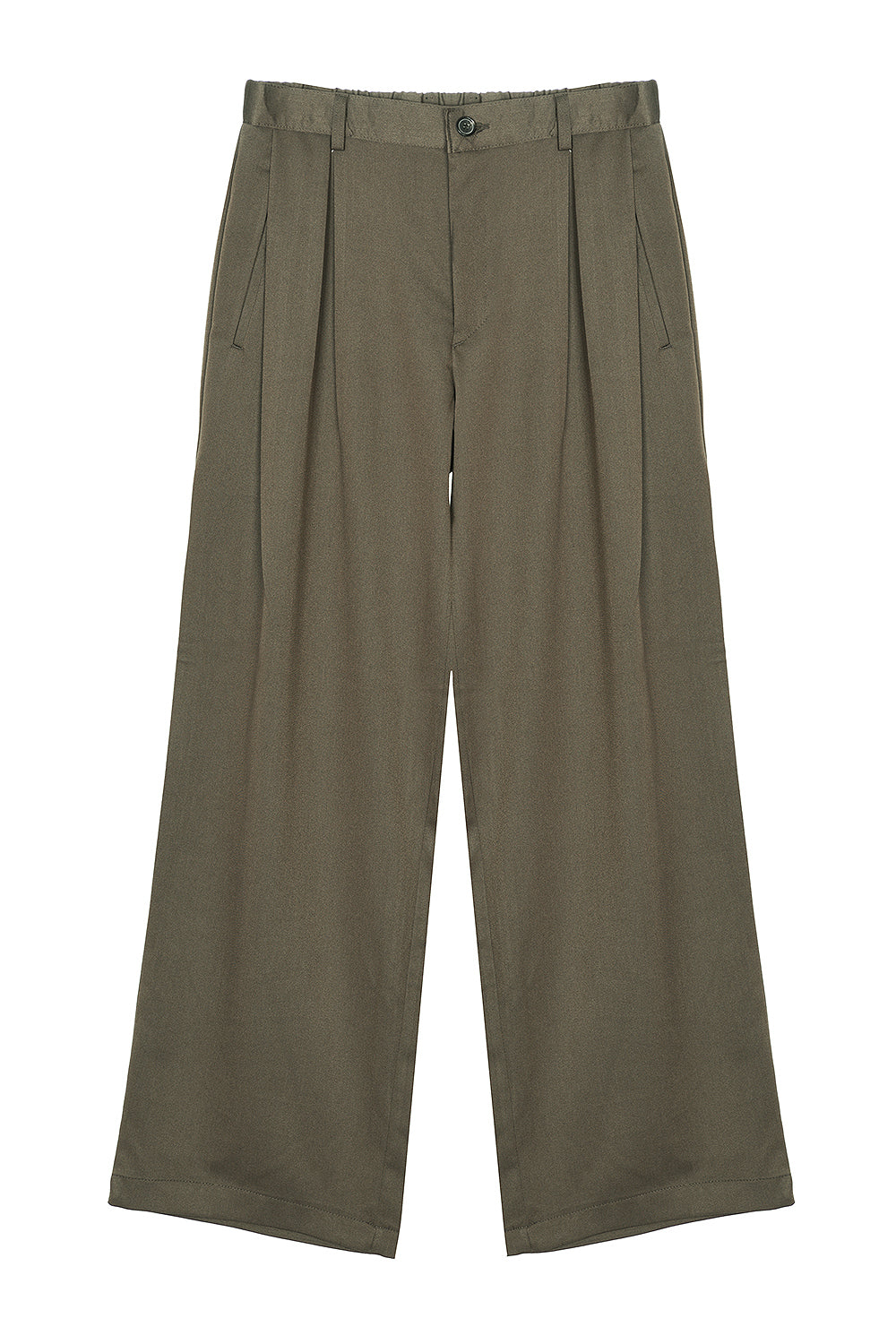 Margaret 2-Tuck Wide Leg Pants Dark Olive | ODD EVEN