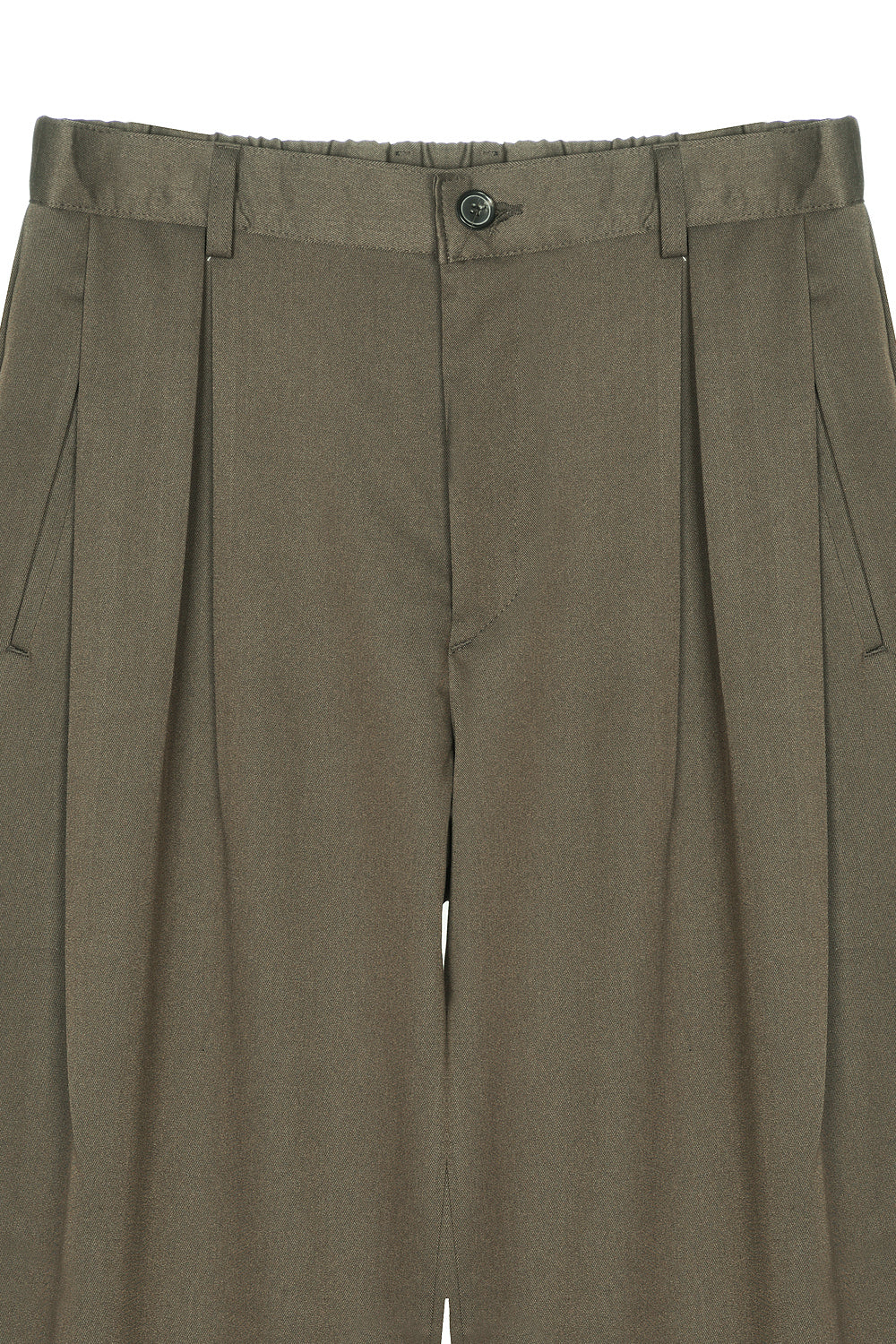Margaret 2-Tuck Wide Leg Pants Dark Olive | ODD EVEN