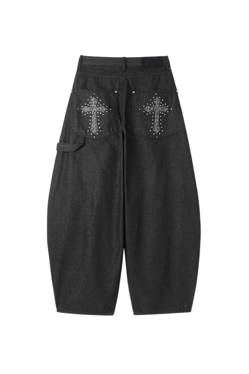 Develop Korea Gothic Cross Jeans Black | ODD EVEN