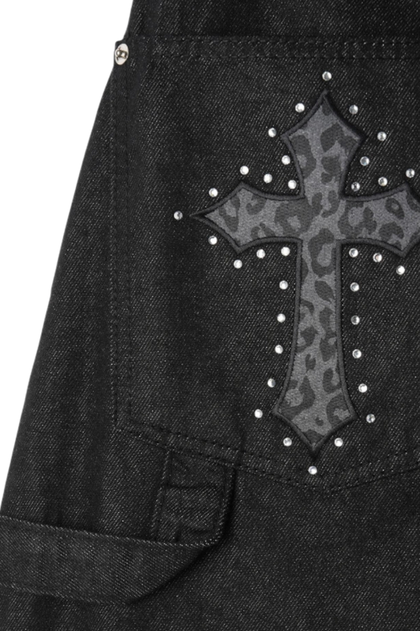 Develop Korea Gothic Cross Jeans Black | ODD EVEN