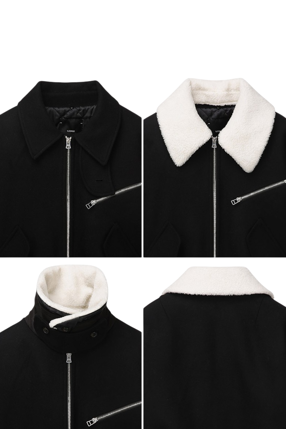 Ilcorso Evoque Wool Shearling Jacket Black | ODD EVEN