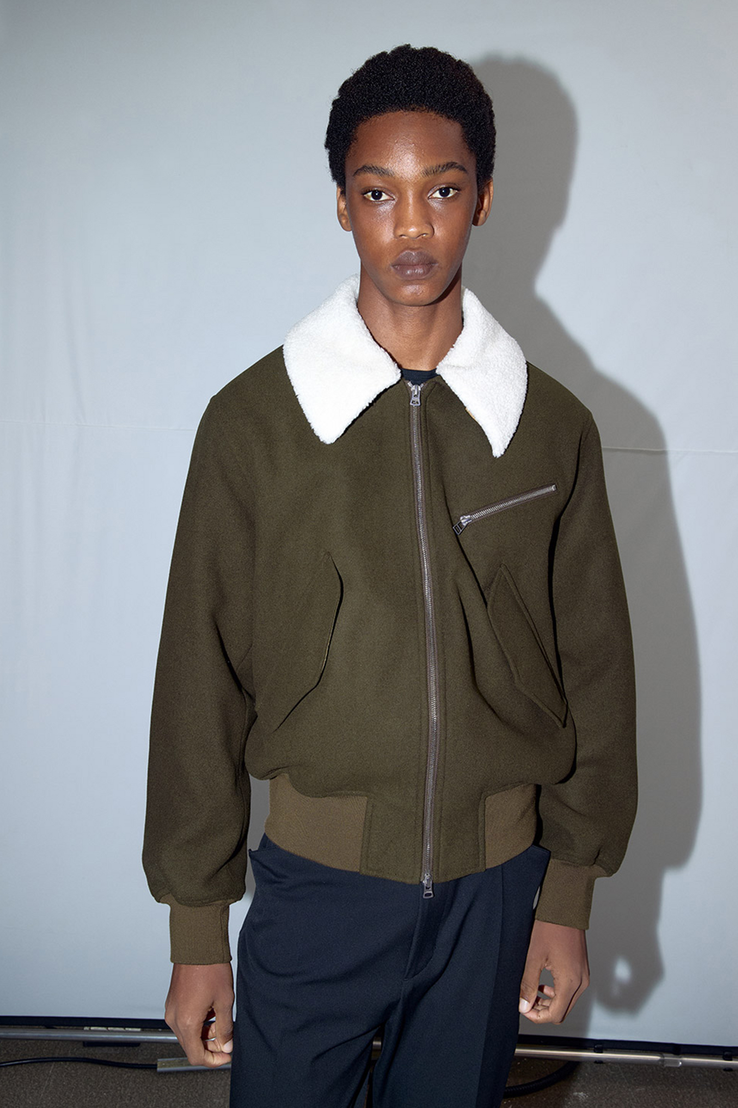 Ilcorso Western Wool Zip Jacket Kahki | ODD EVEN