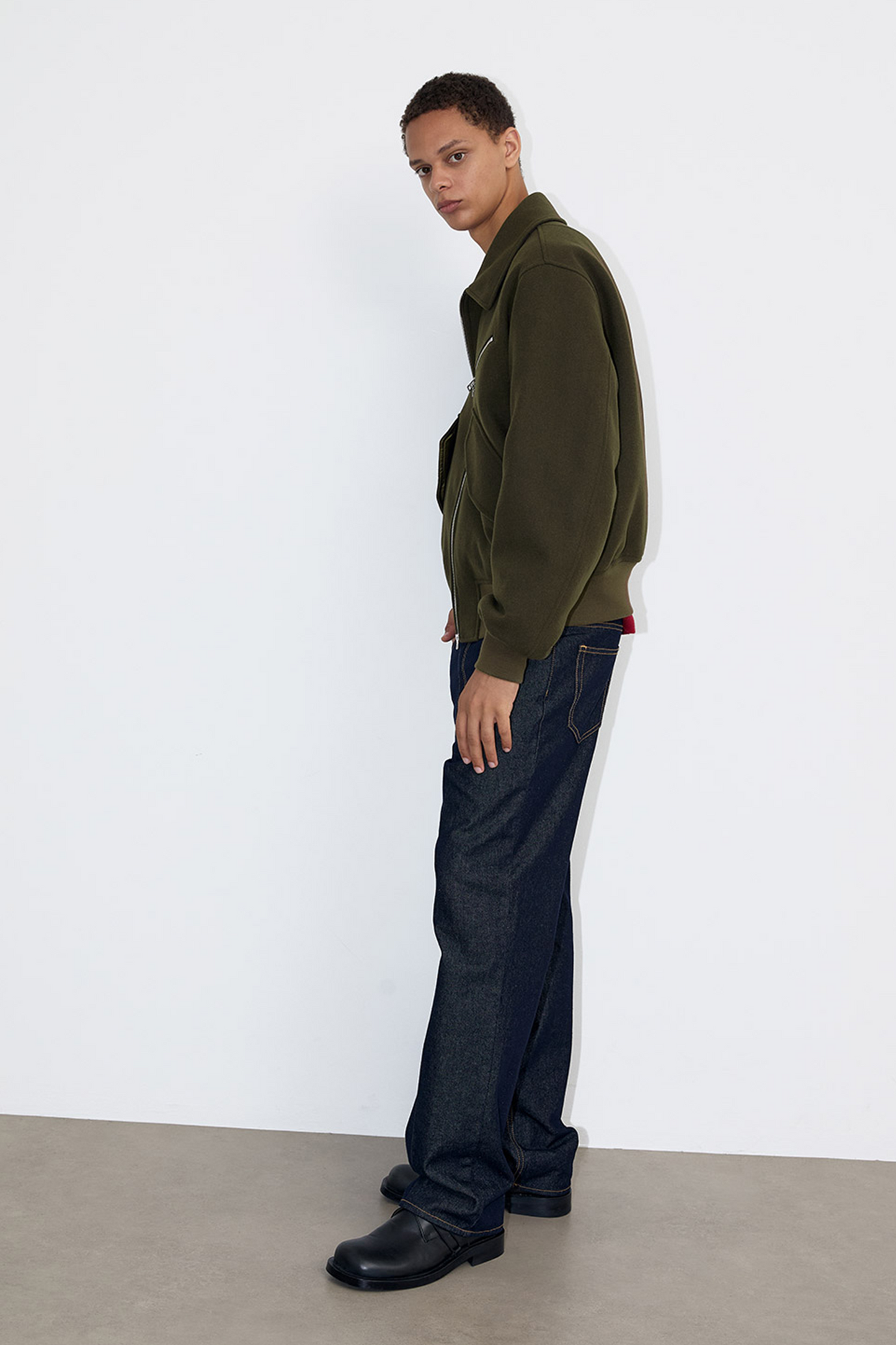Ilcorso Western Wool Zip Jacket Kahki | ODD EVEN