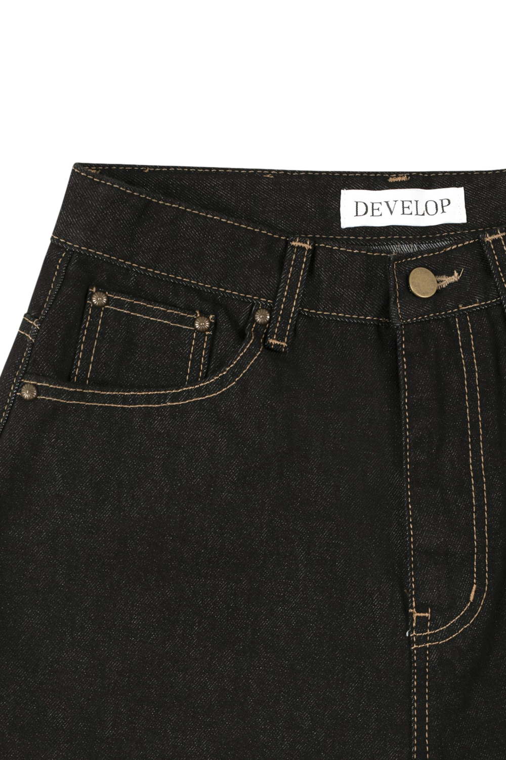 Develop Korea Golden Crown Jeans Black | ODD Even
