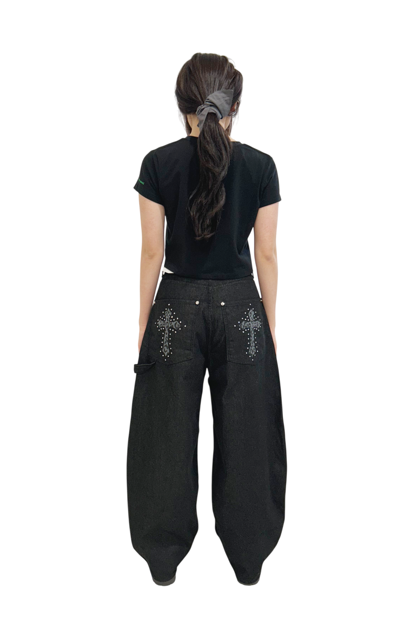 Develop Korea Gothic Cross Jeans Black | ODD EVEN