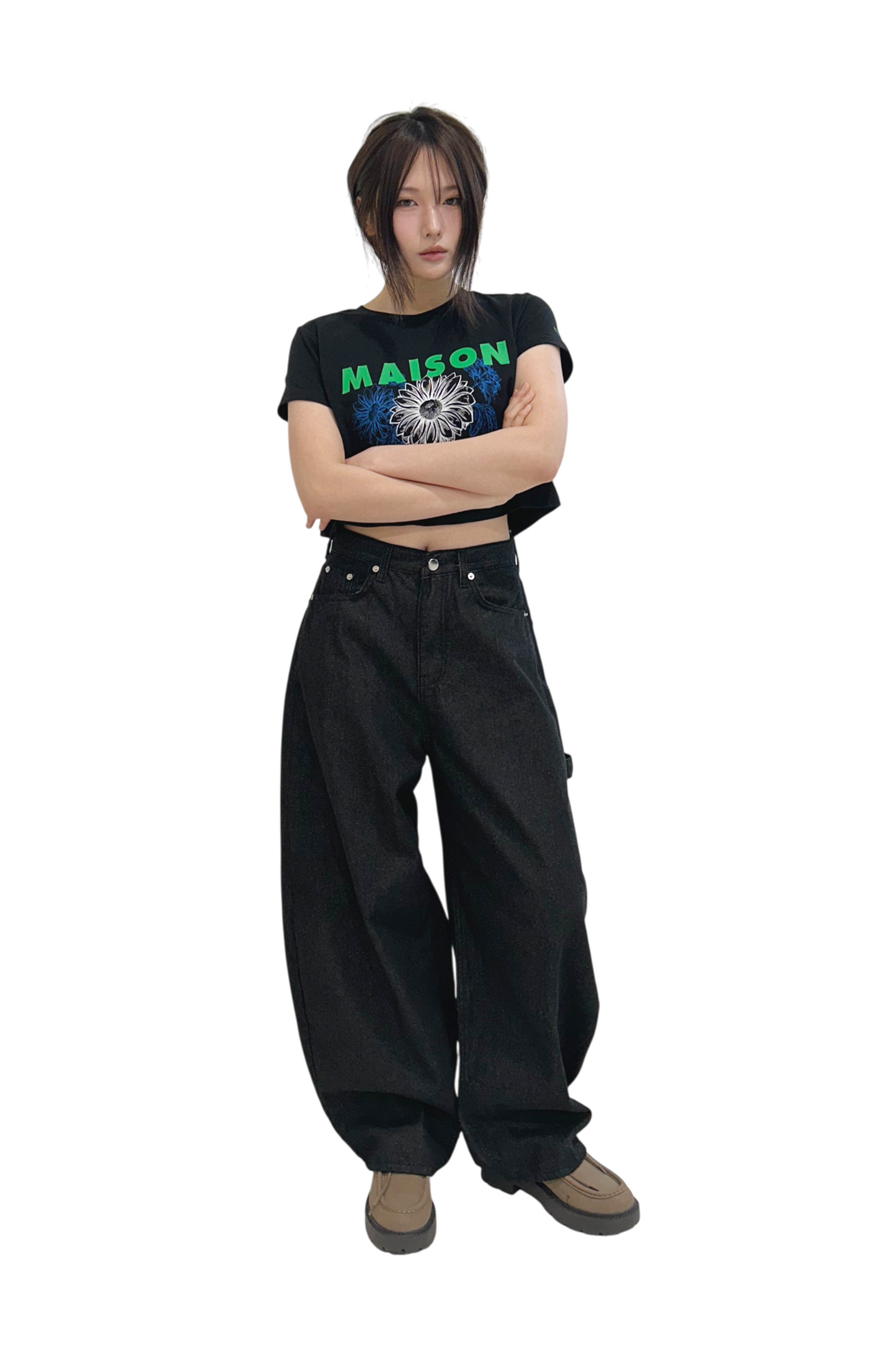 Develop Korea Gothic Cross Jeans Black | ODD EVEN