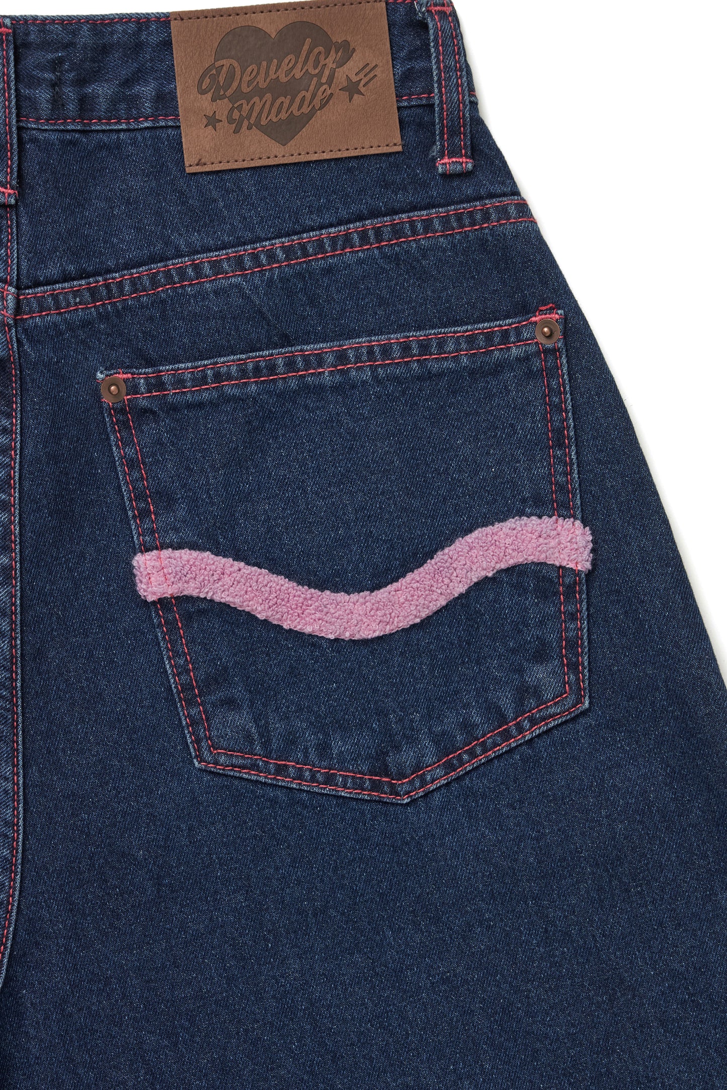 Develop Korea Pink Wave Jeans Blue | ODD EVEN