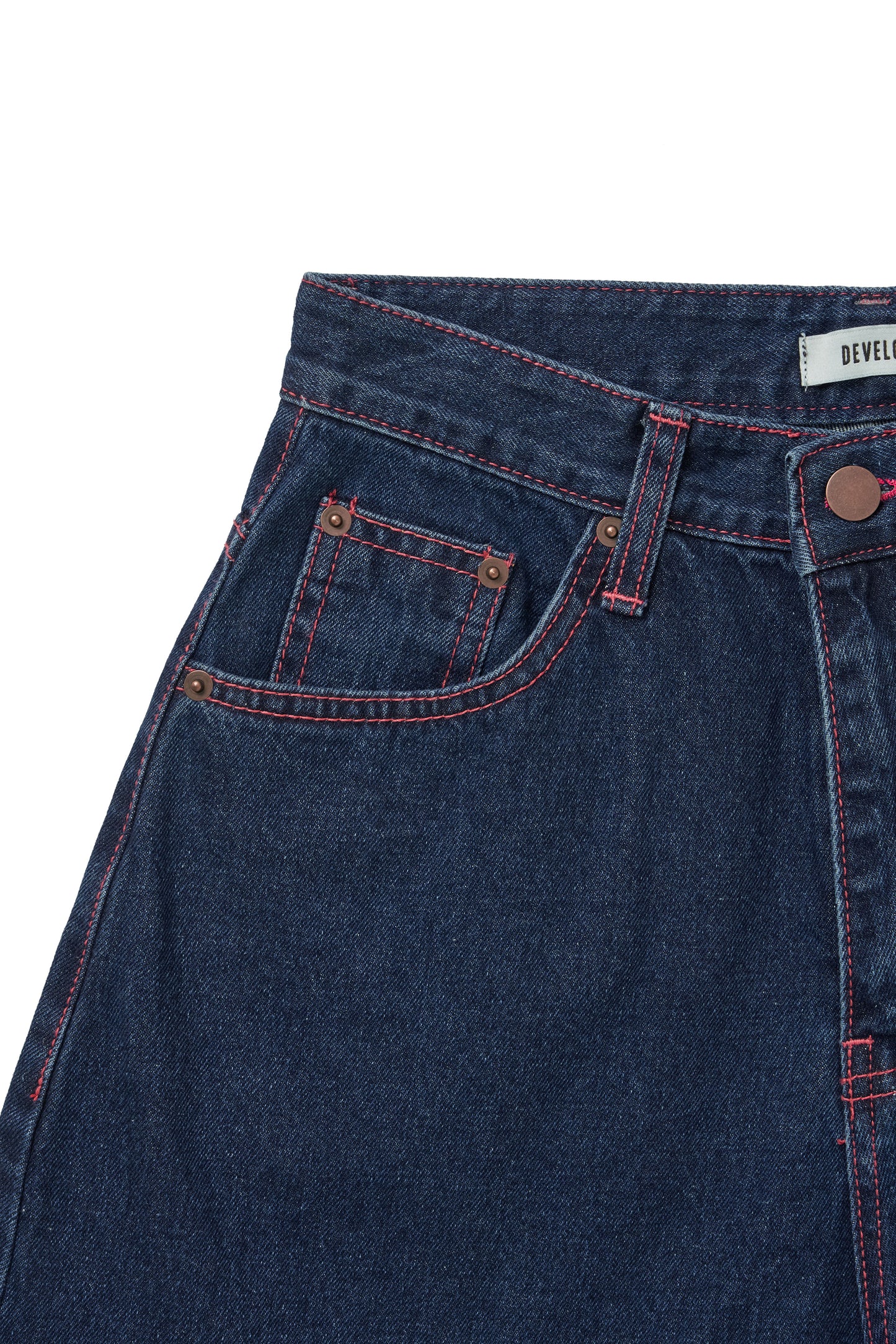 Develop Korea Pink Wave Jeans Blue | ODD EVEN