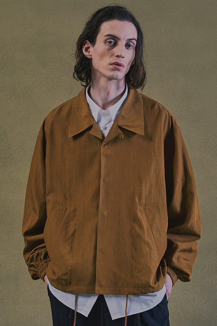 LJG Molesey Open Collar Jacket Yellow Brown