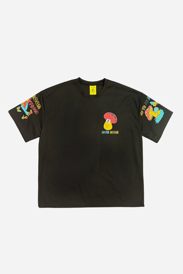 By Attention Mush Room T-Shirt Black | ODD EVEN