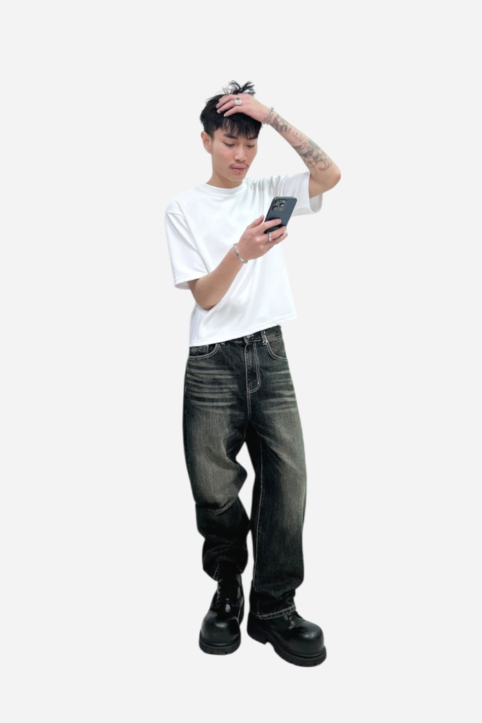 TDH Petrol Jeans Black | ODD EVEN