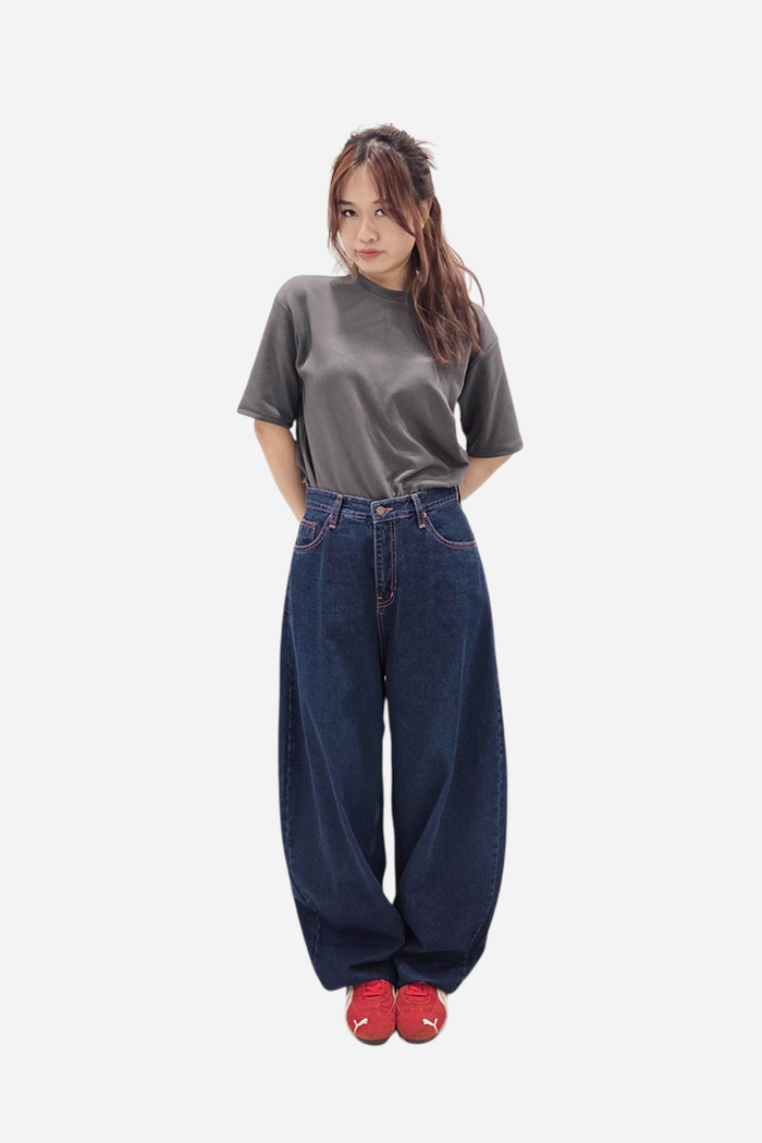 Develop Korea Pink Wave Jeans Blue | ODD EVEN