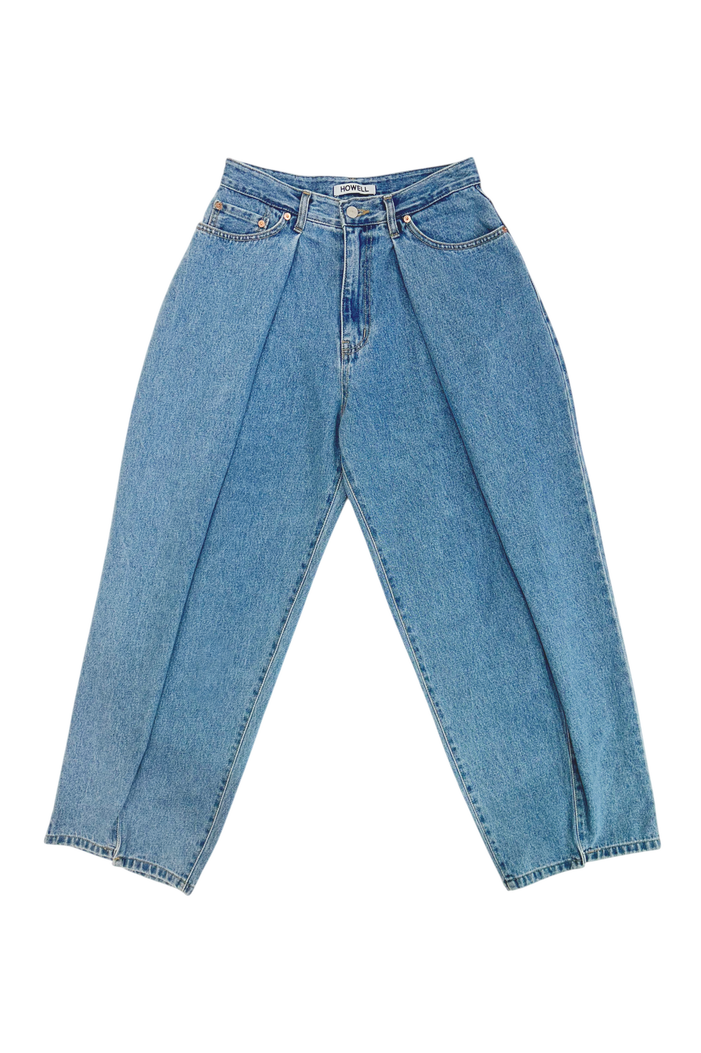 Howell Pleat Balloon Jeans Bluee | ODD EVEN