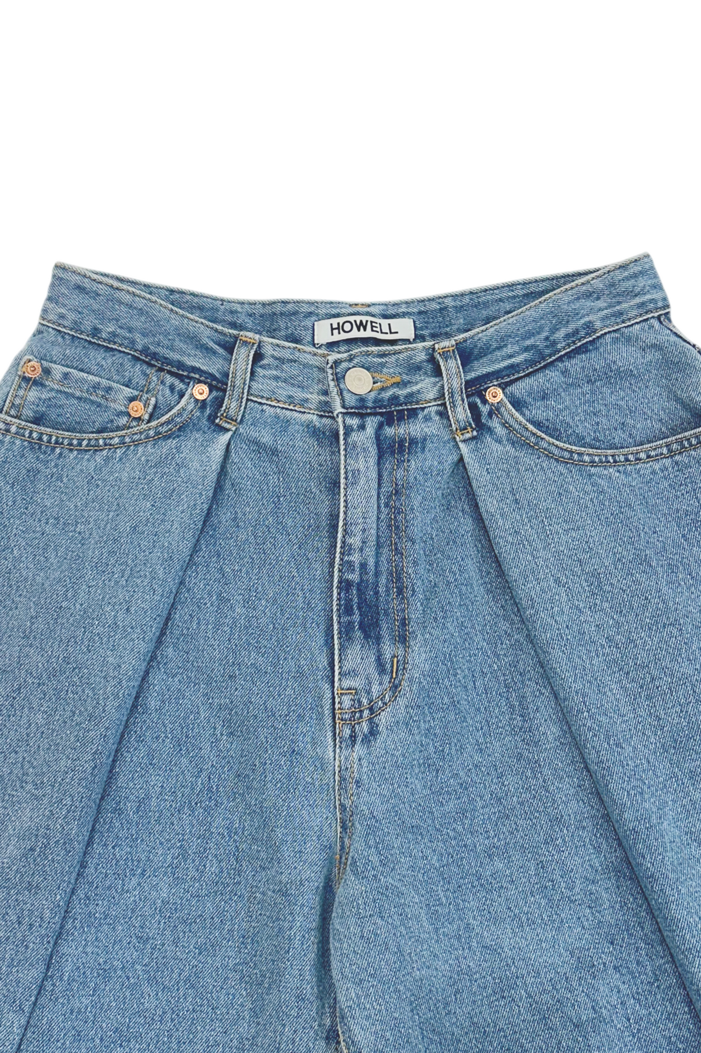 Howell Pleat Balloon Jeans Blue