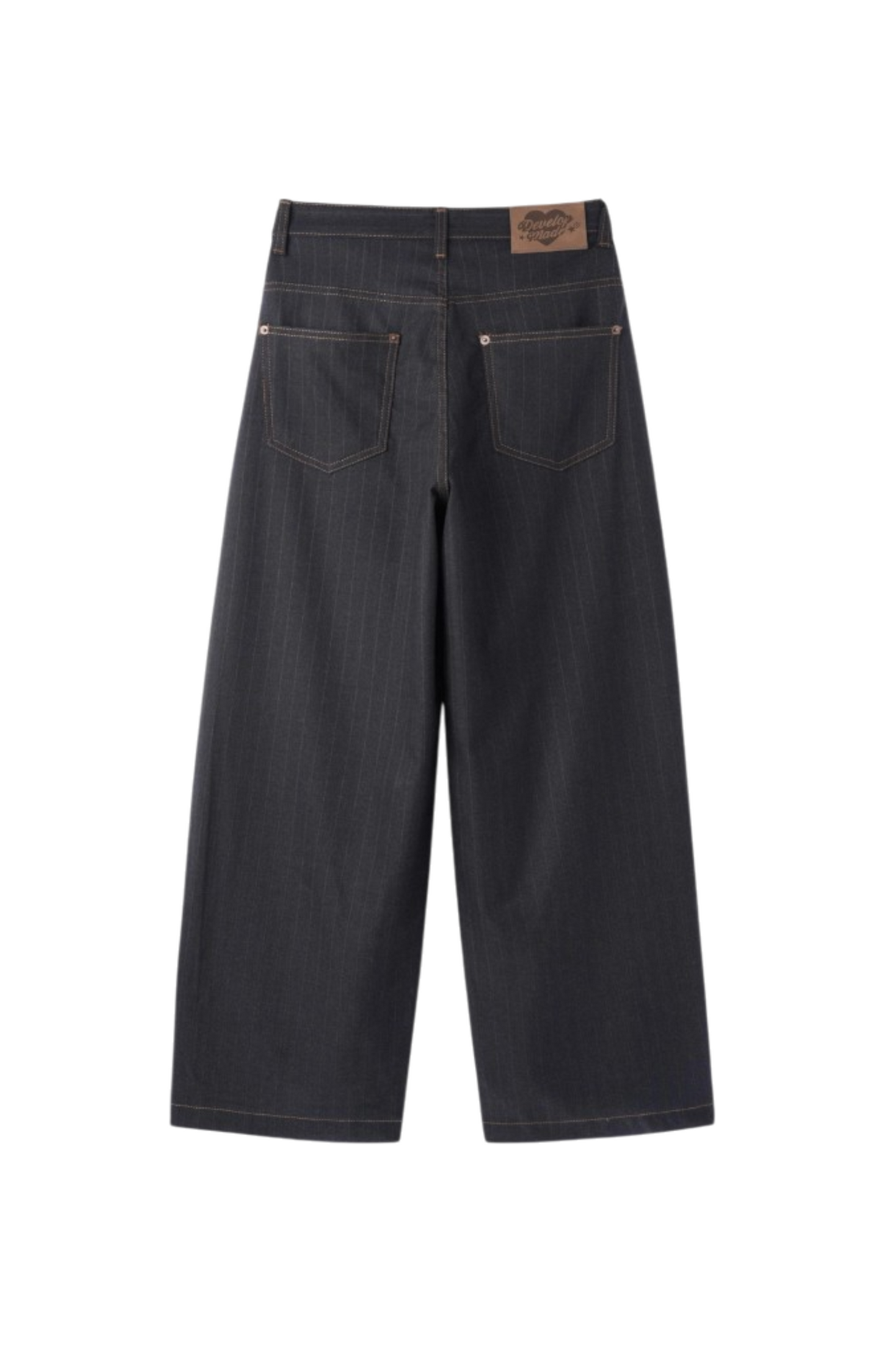 Develop Korea School Days Pinstripe Pants Dark Navy | ODD EVEN