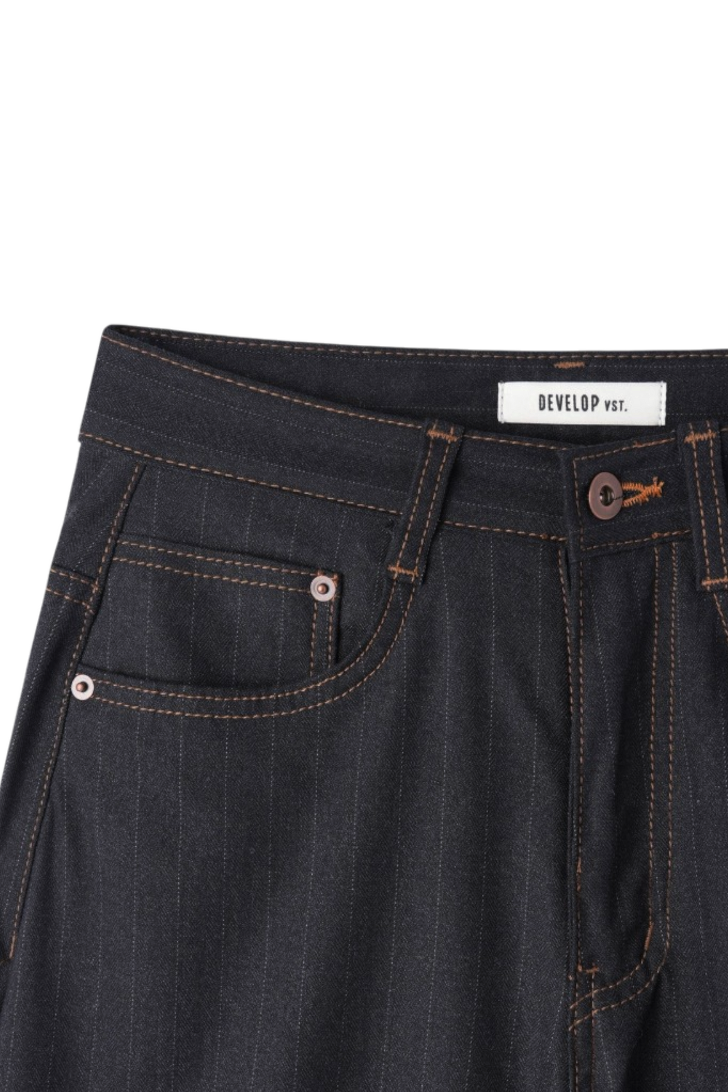 Develop Korea School Days Pinstripe Pants Dark Navy | ODD EVEN