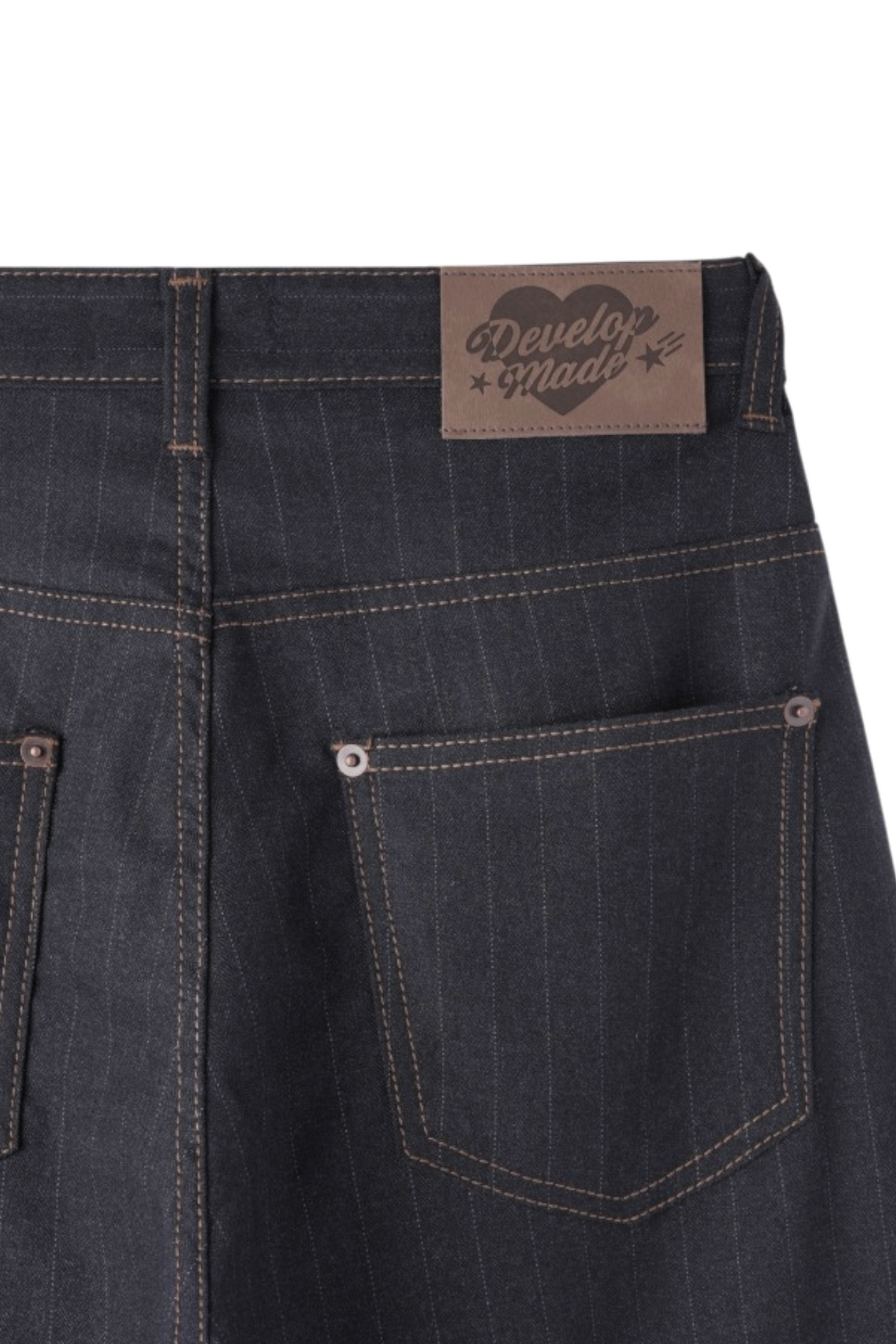 Develop Korea School Days Pinstripe Pants Dark Navy | ODD EVEN