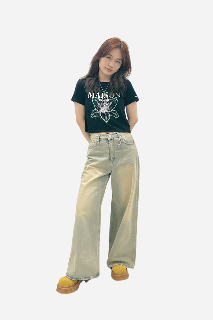 Develop Korea Starburst Jeans Faded Blue | ODD EVEN