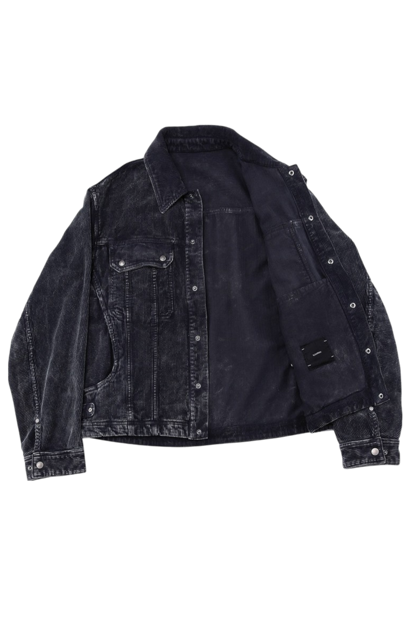 Ilcorso Washed Corduroy Trucker Jacket Charcoal | ODD EVEN
