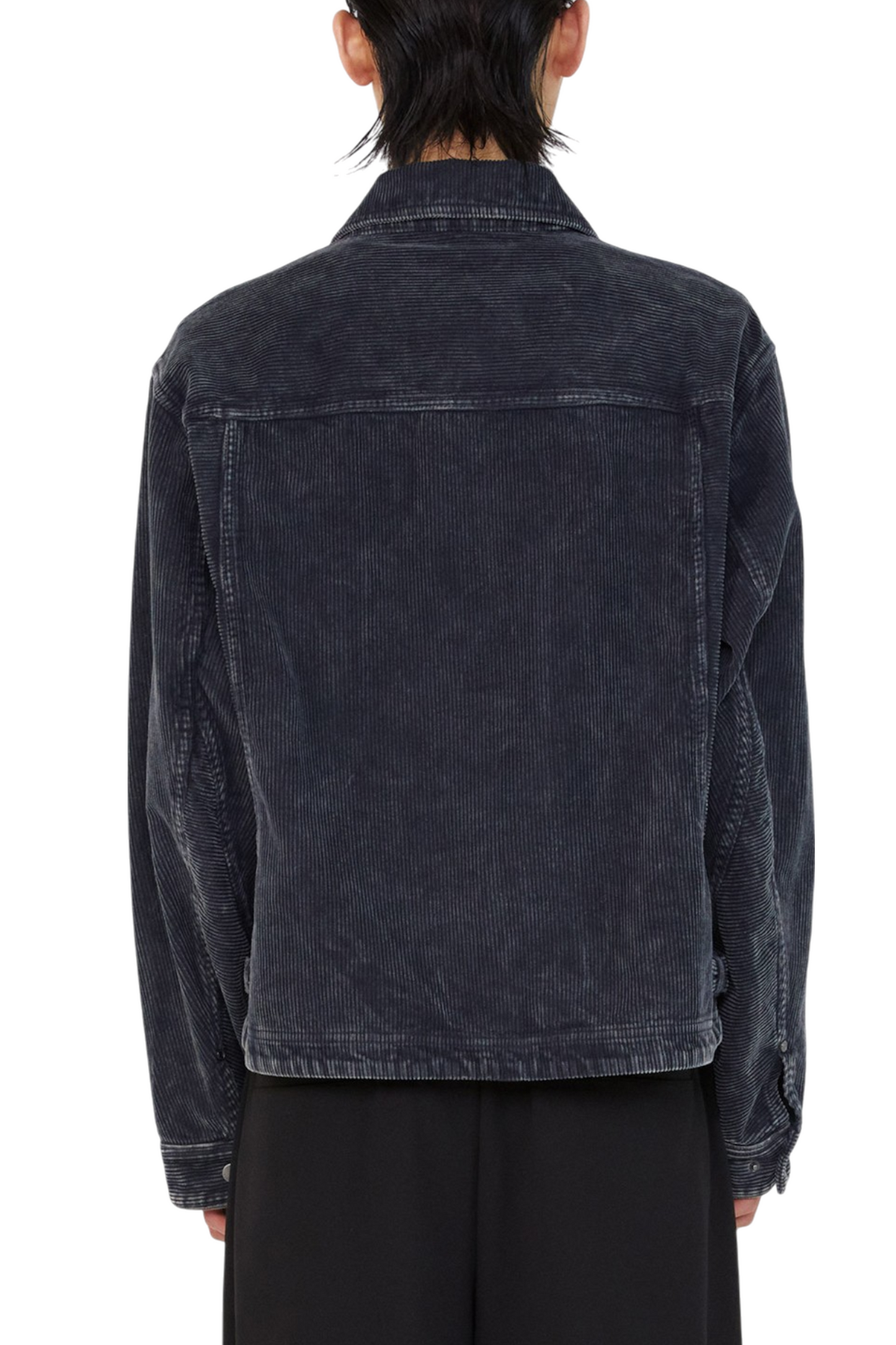 Ilcorso Washed Corduroy Trucker Jacket Charcoal | ODD EVEN