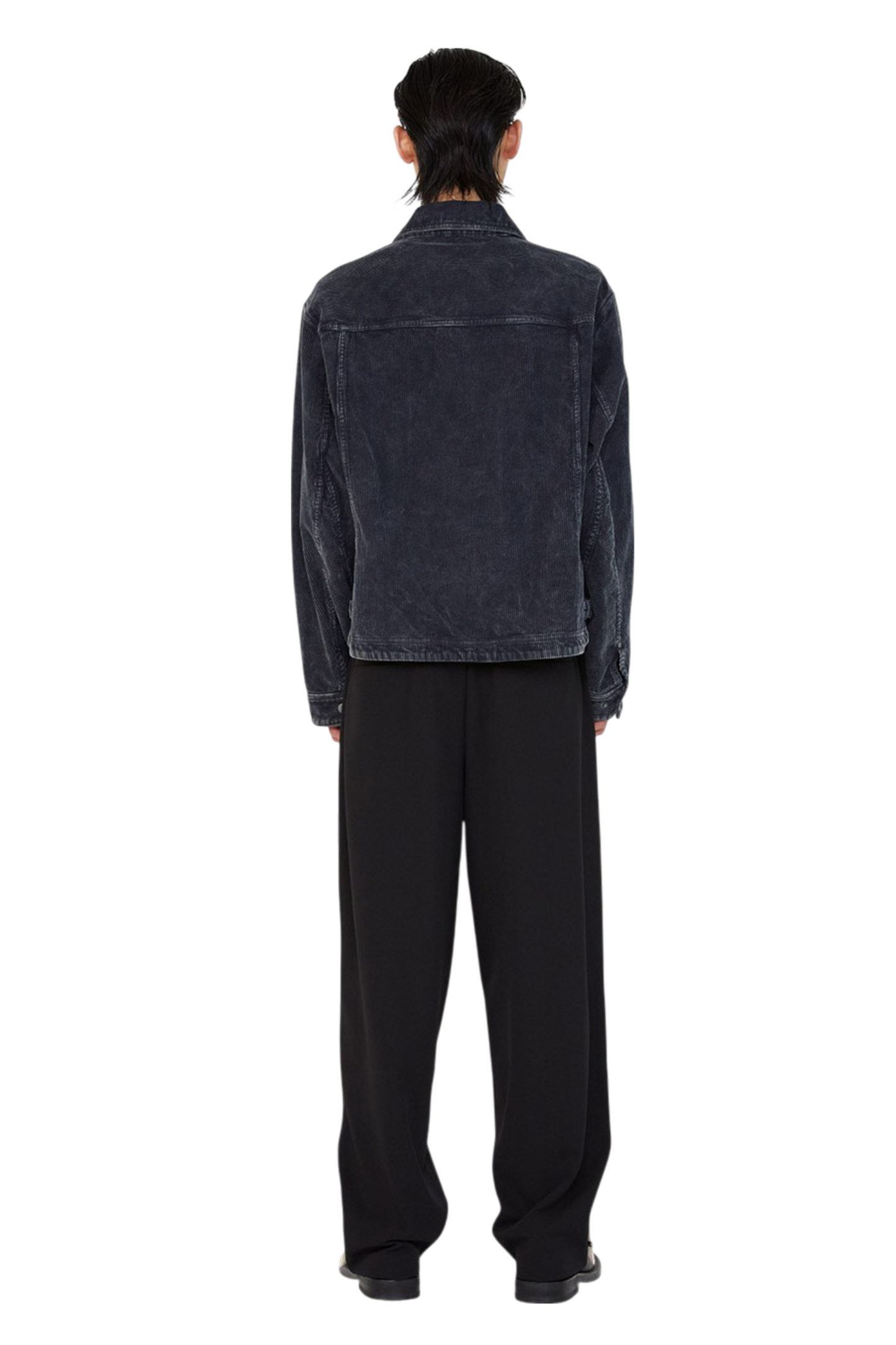 Ilcorso Washed Corduroy Trucker Jacket Charcoal | ODD EVEN