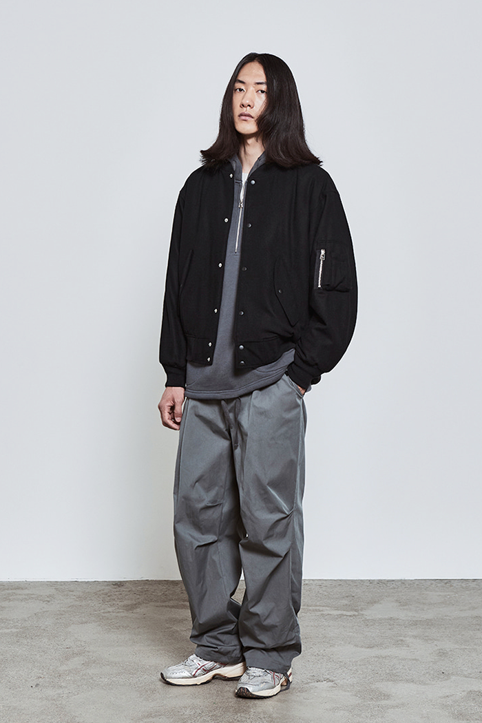 LJG Wool MA-1 Blouson Black | ODD EVEN