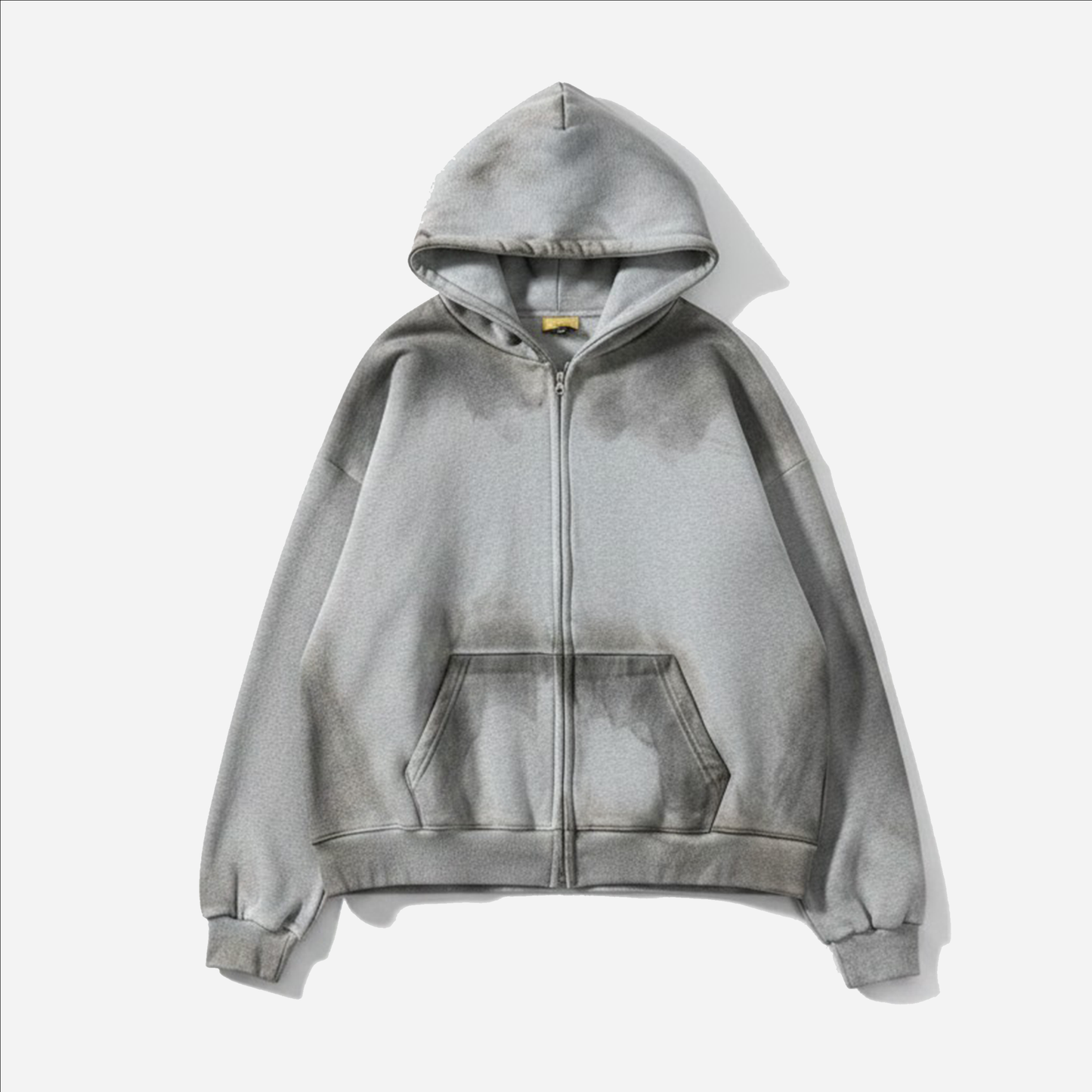By Attention Paint Wash Zip-Up Grey | ODD EVEN