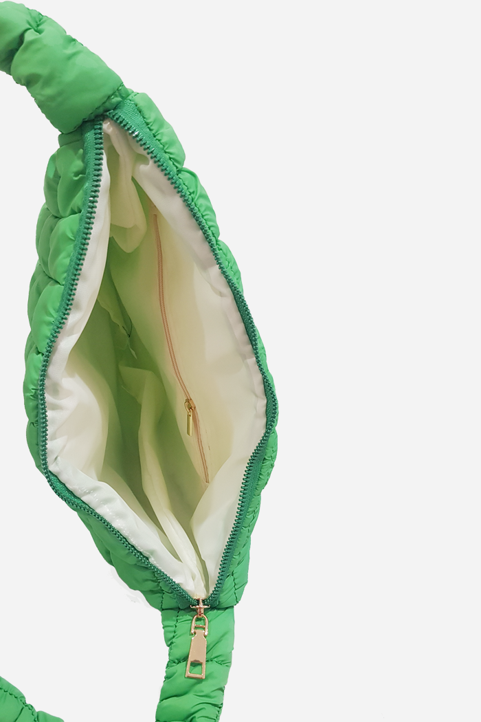 Plush Bubble Tote Medium Bag Green | ODD EVEN