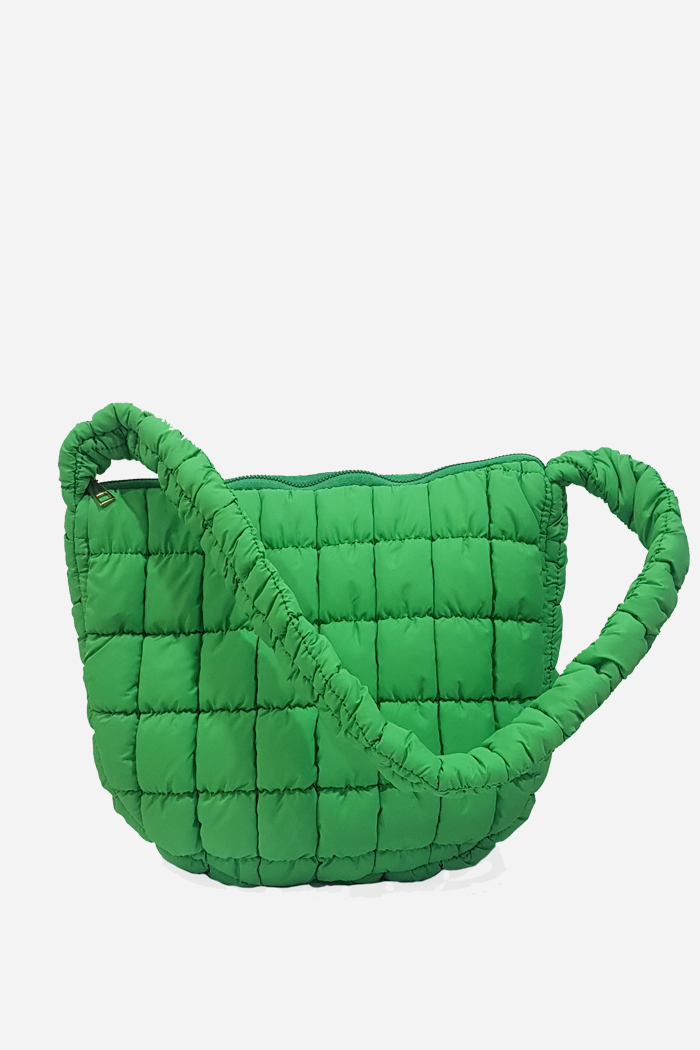 Plush Bubble Tote Medium Bag Green | ODD EVEN