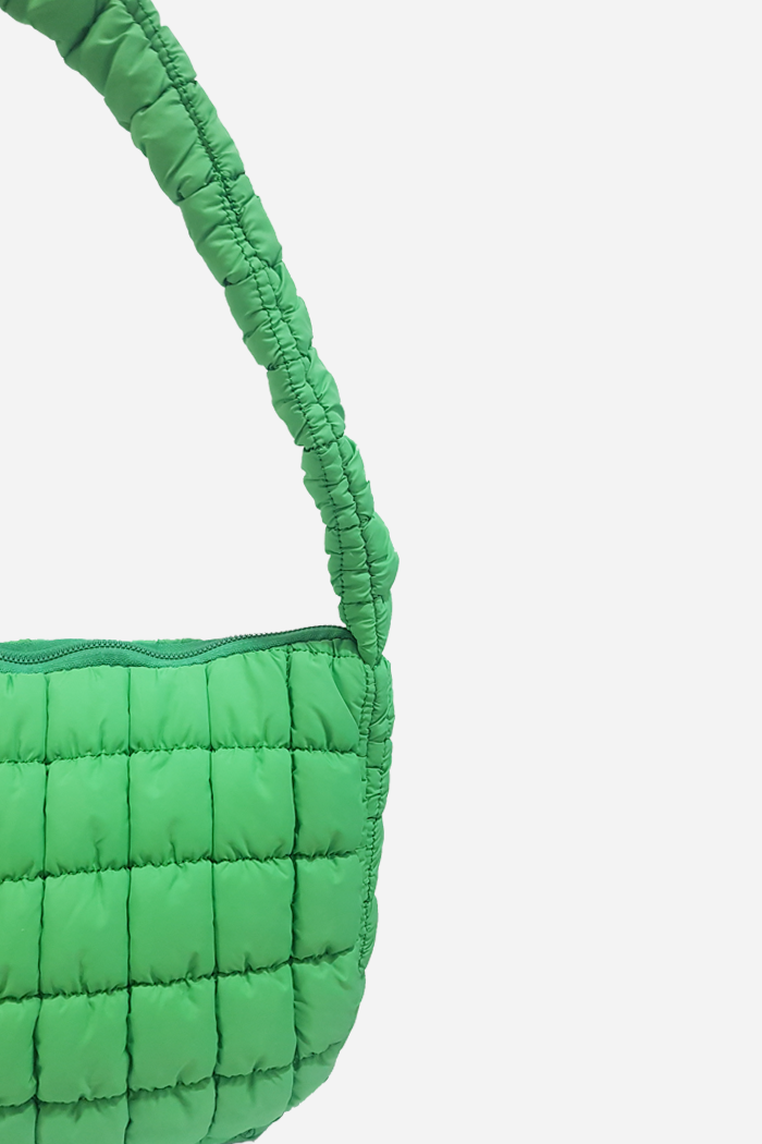 Plush Bubble Tote Medium Bag Green | ODD EVEN