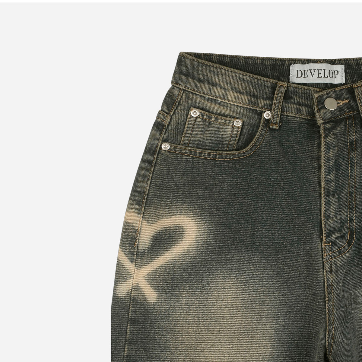 Develop Korea Hearts Collide Jeans Navy
