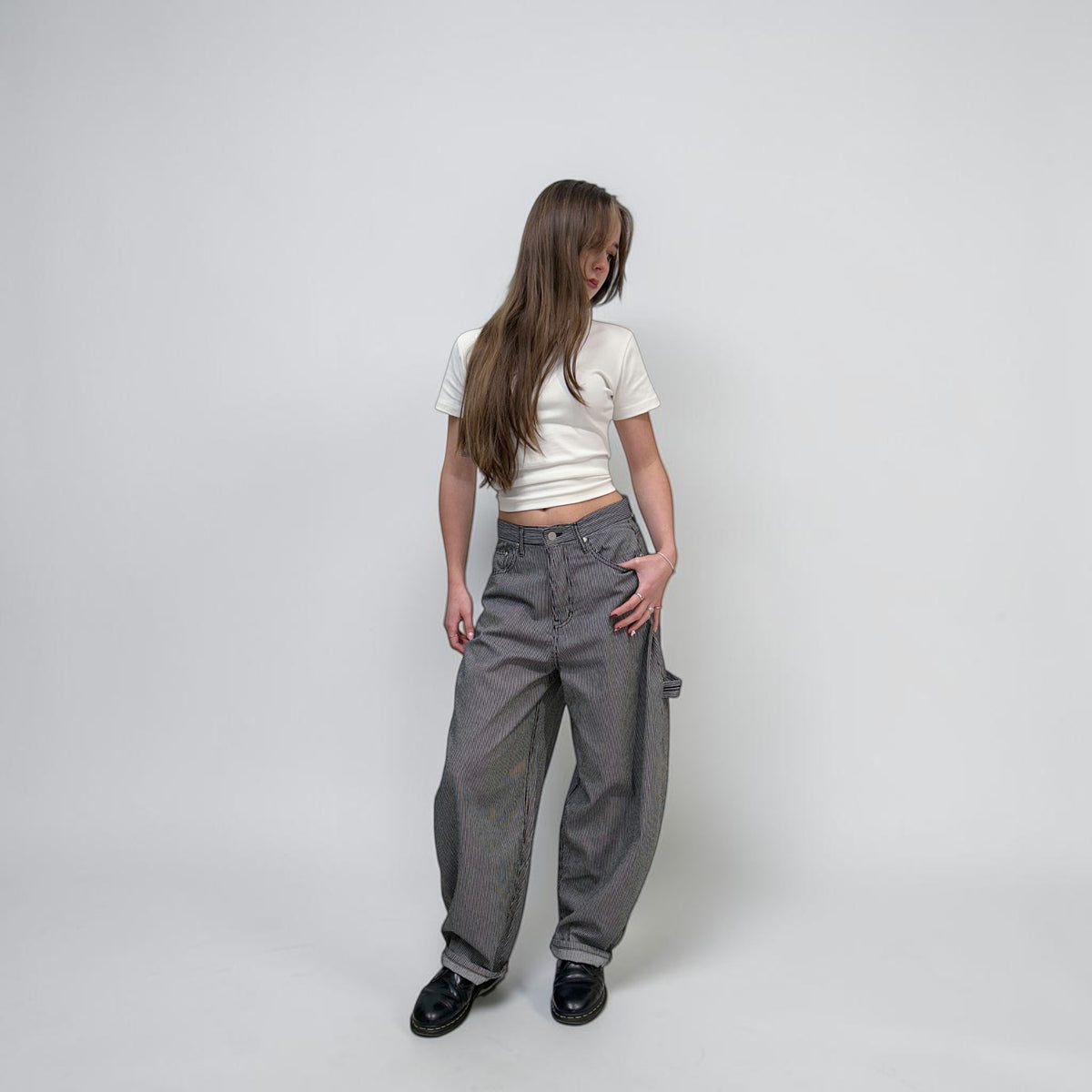 Develop Korea Sk8er Boi Jeans Black/White | ODD EVEN
