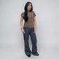 Askhaki Seoul Off Shoulder Top Brown | ODD EVEN