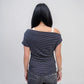 Askhaki Seoul Off Shoulder Top Navy | ODD EVEN