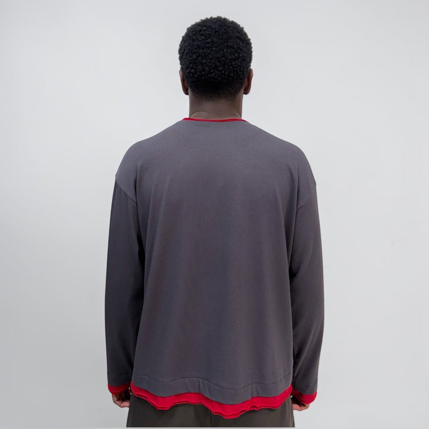 By Attention Double Up L/S Grey/Red | ODD EVEN