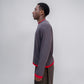 By Attention Double Up L/S Grey/Red | ODD EVEN
