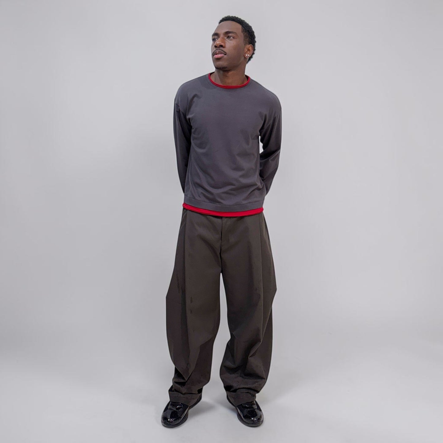 By Attention Double Up L/S Grey/Red | ODD EVEN